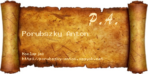 Porubszky Anton névjegykártya